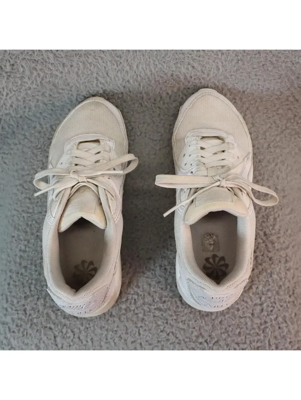 Nike Air Max 90 Women Shoes US 6.5 Triple White EUR 37.5